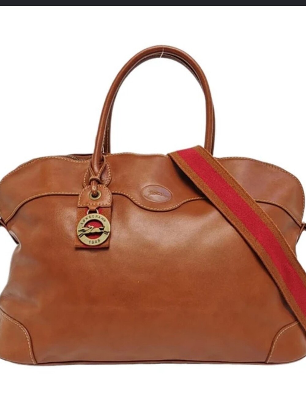 Longchamp Au Sultan Brown Leather Weekender Bag